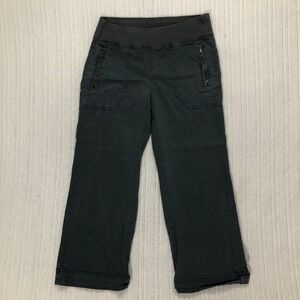 Orvis Gray Wide Leg Cropped Pants Womens Size 12 Pull On‎ Utility Pockets